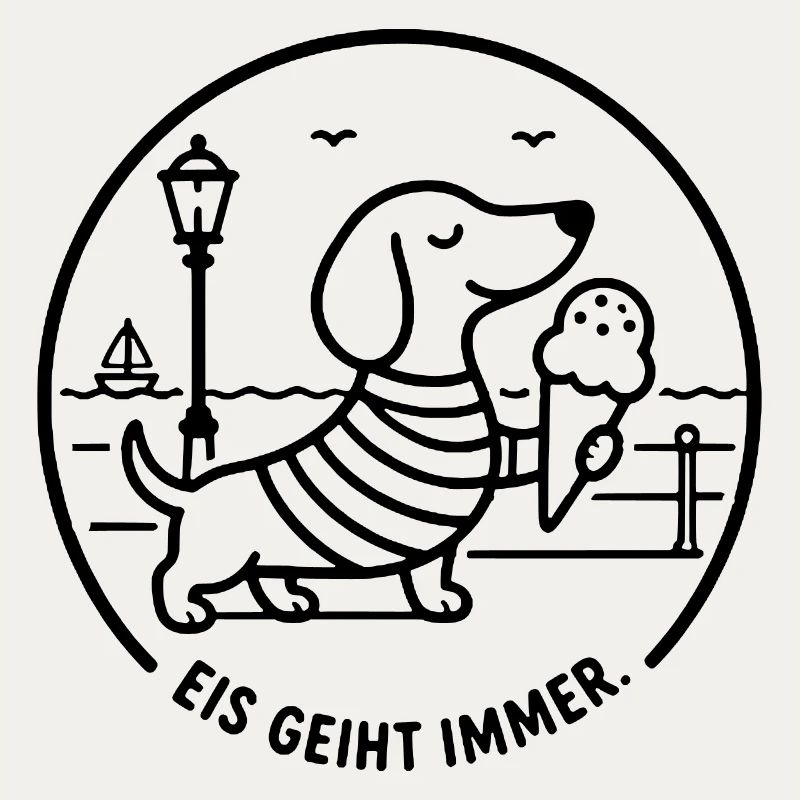 Strandpromenade Eis geiht immer Dackel süß Kinder 