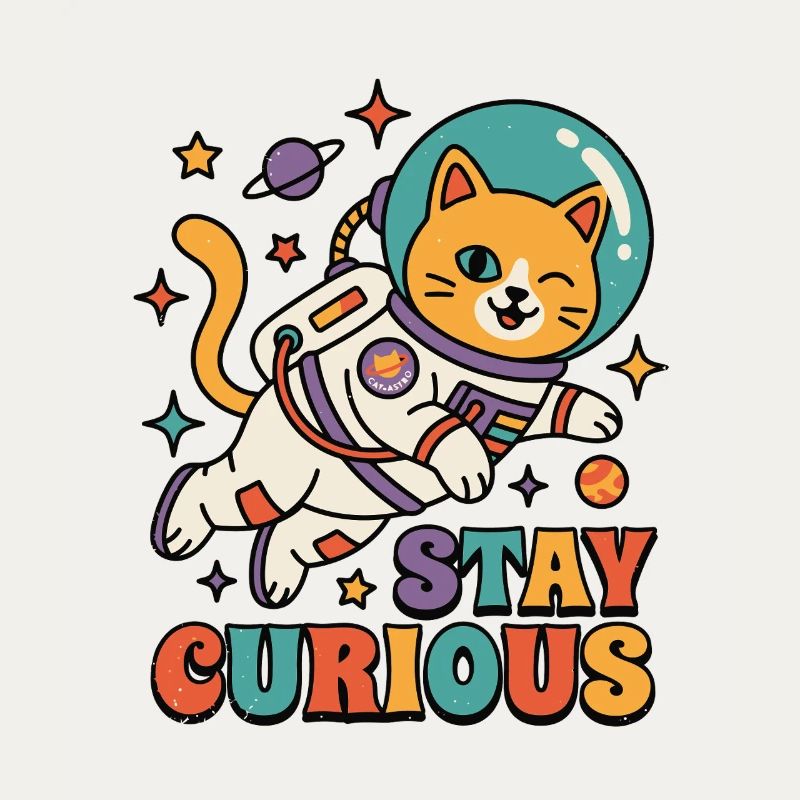 Reste Curieux Chat de l’Espace