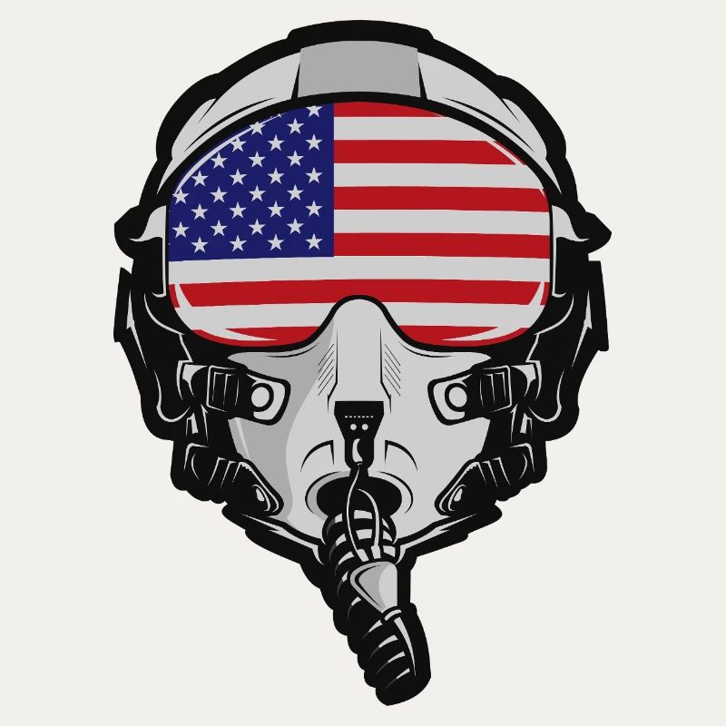 Casque de pilote américain avec drapeau américain