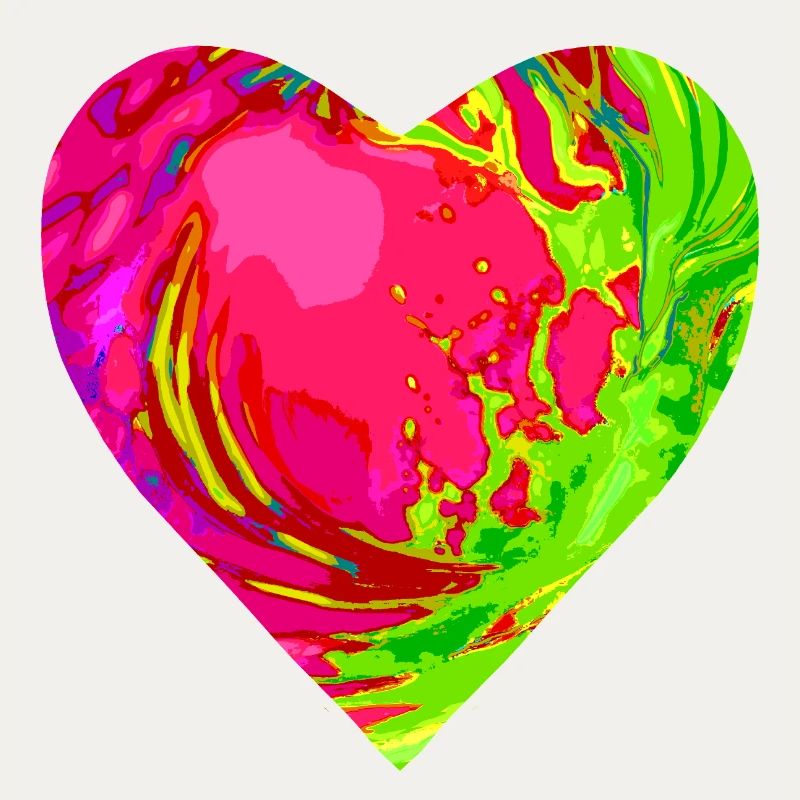 Psychedelisches Herzfarben Muster