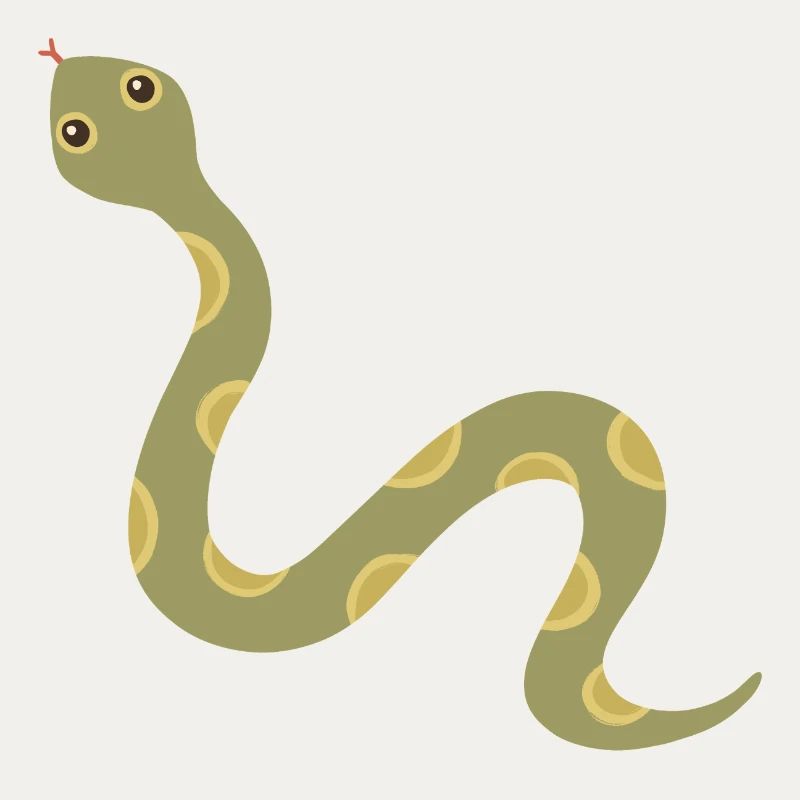 Olive Patterned Snake Illustration