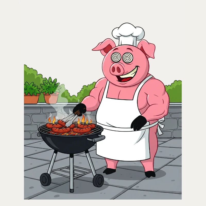 Grilling cozy pig