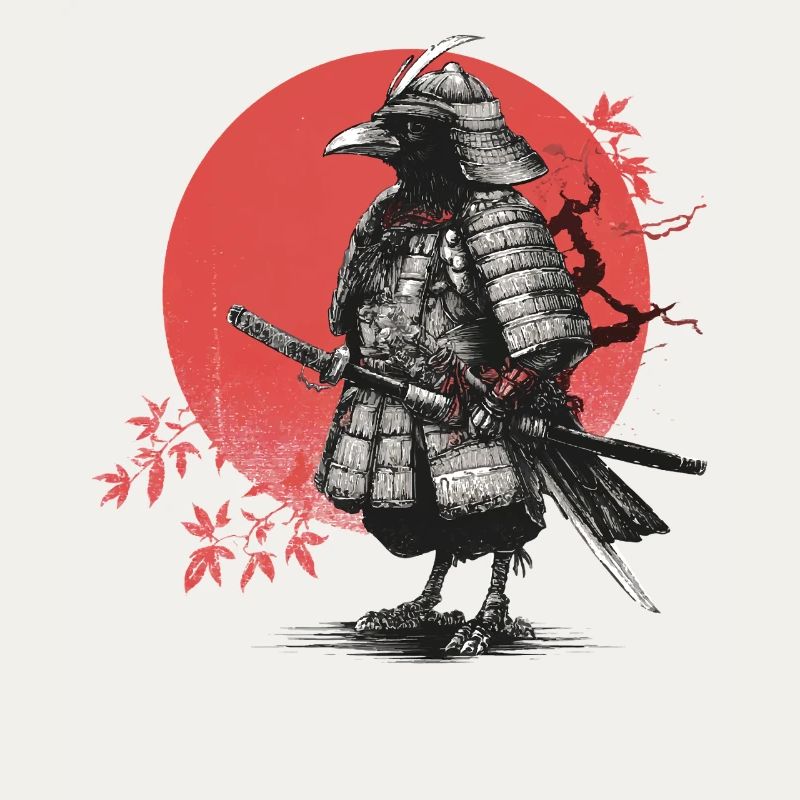Samurai Crow in Armor