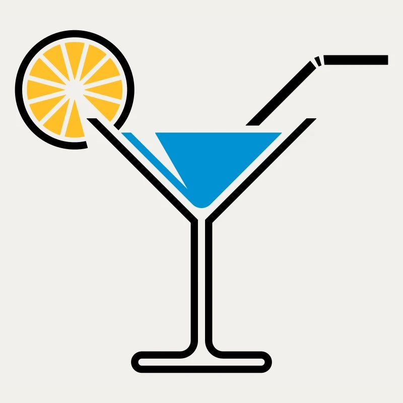 Cocktail / Cocktailglas / Martini + (Hellblau)