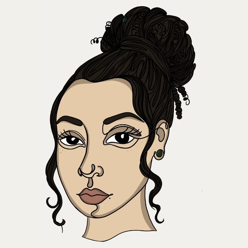 Portrait Style Bun Nose Piercing