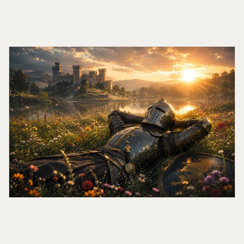 Sunset Knight by Castle Field