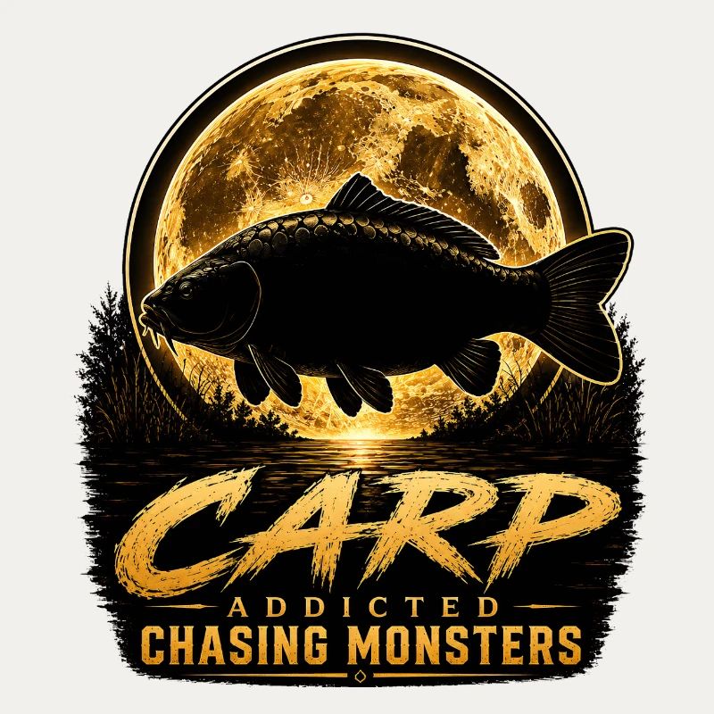 Mitternachtskarpfen-süchtiges Monsterfischen-Design