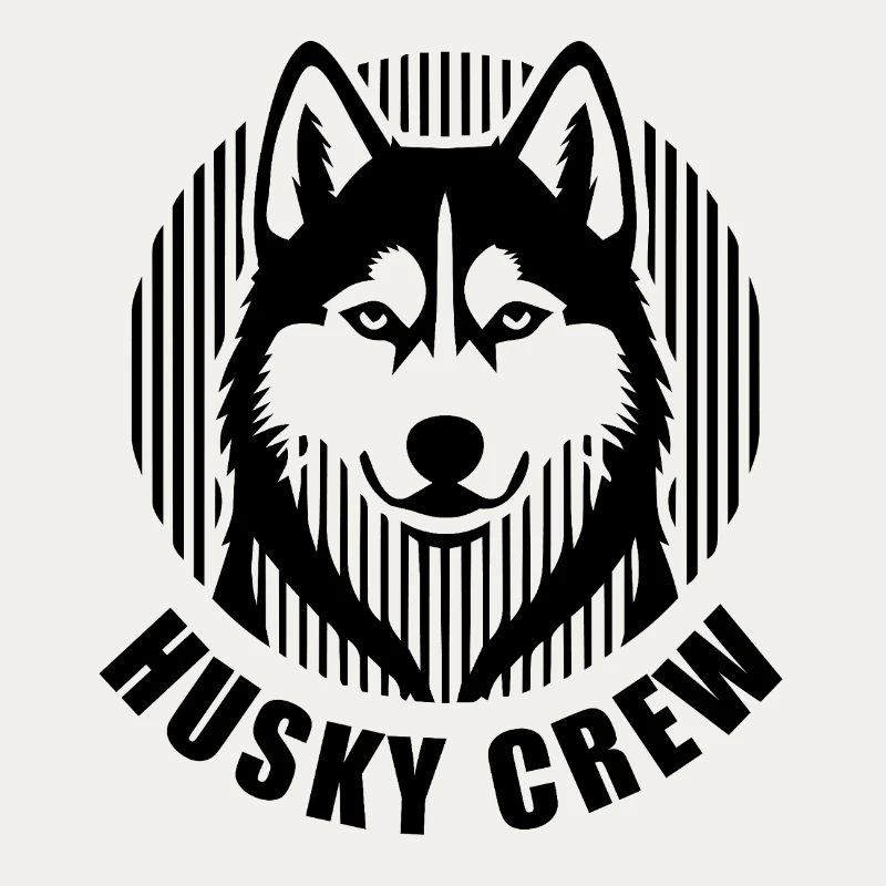 Husky Crew – Minimalist linear silhouette Hund