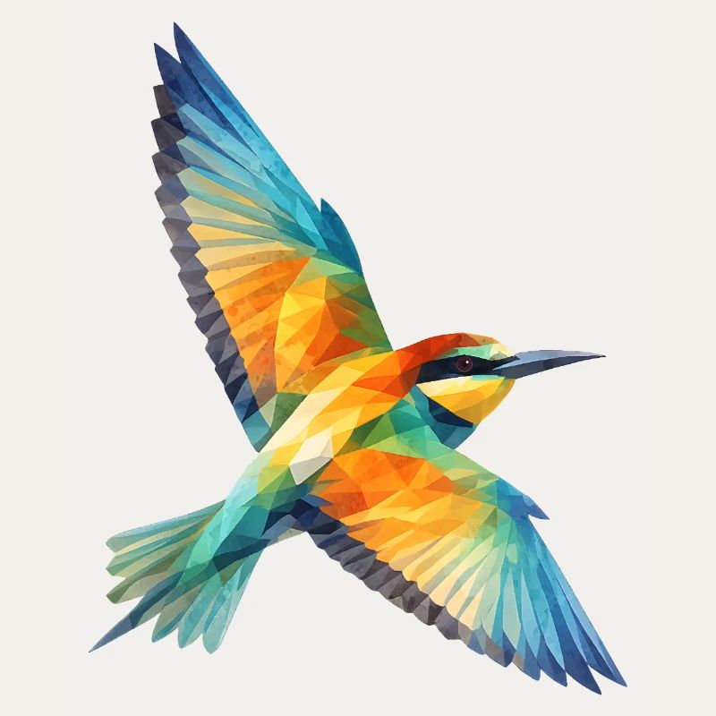 Art polygonal low polygon de Bee-Eater Bird
