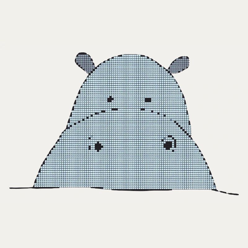 Hippopotame adapté aux pixels