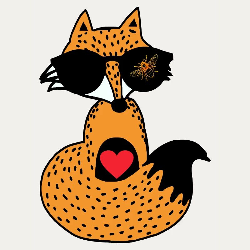 Fuchs "Cool" mit Biene auf Brille