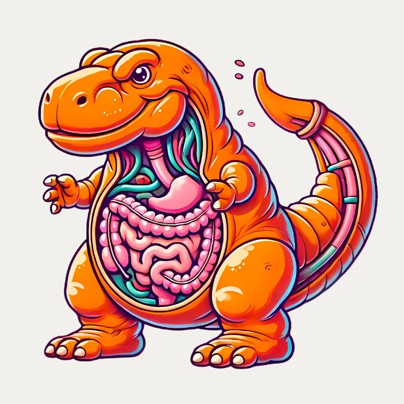 Conception de dessin animé drôle d’anatomie TRex