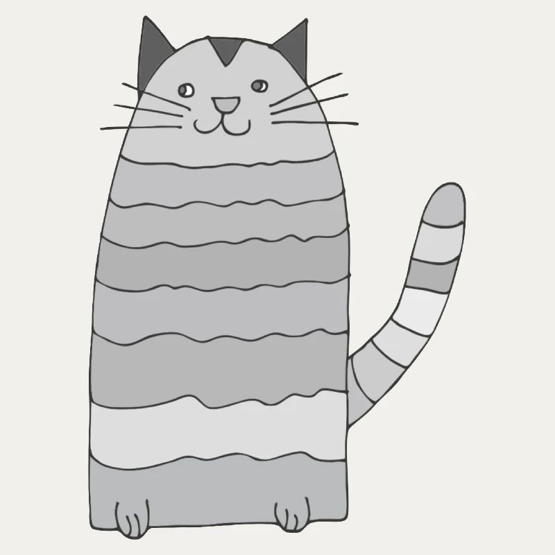 Cat Ringed Grayscale