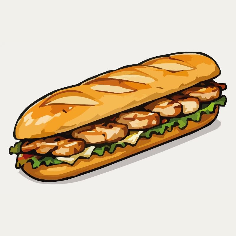 Grilled Chicken Sub Art