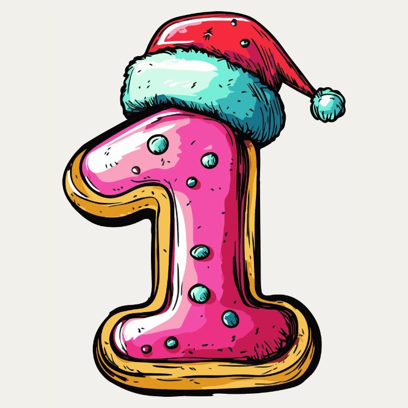Biscuit de Noël à 1 chiffre