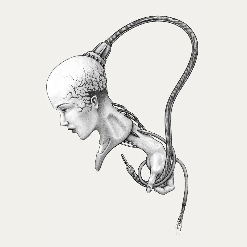 biomechanisches mädchen wird kontrolliert