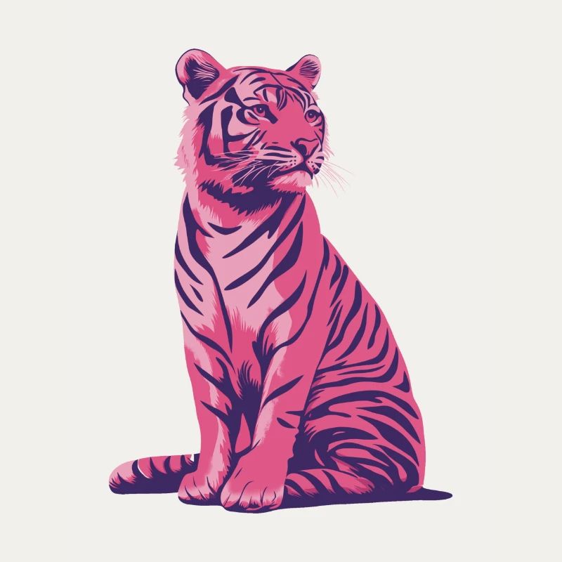 Pink Pop Art Tiger