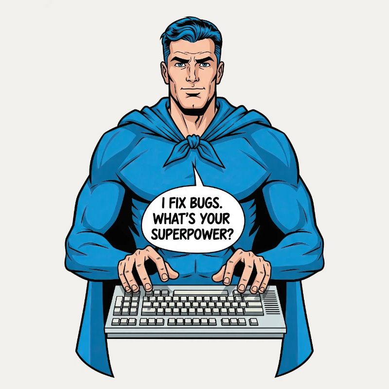 Superhero: I fix bugs!