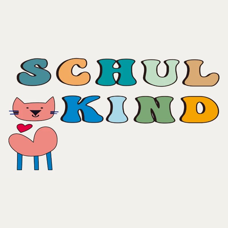 Schulkind Katze Herz