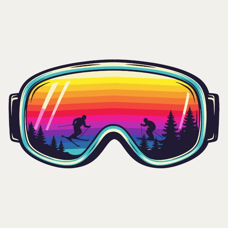 Ski Goggles Sunset Forest