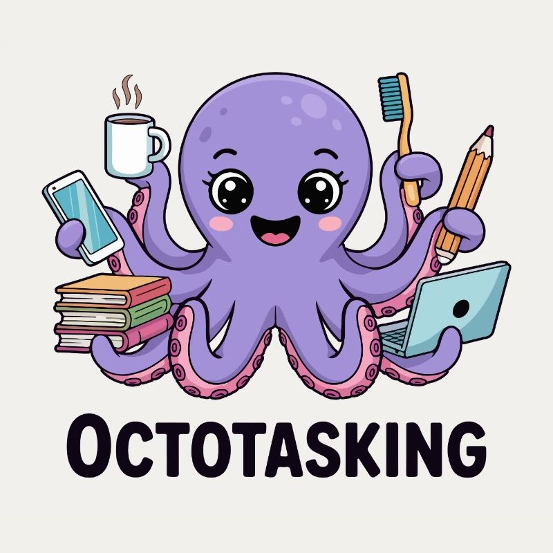 Octotasking octopus en mode multitâche