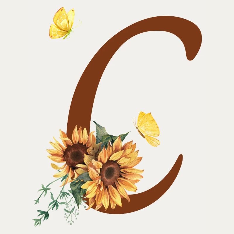 Buchstabe c Sonnenblume Schmetterling