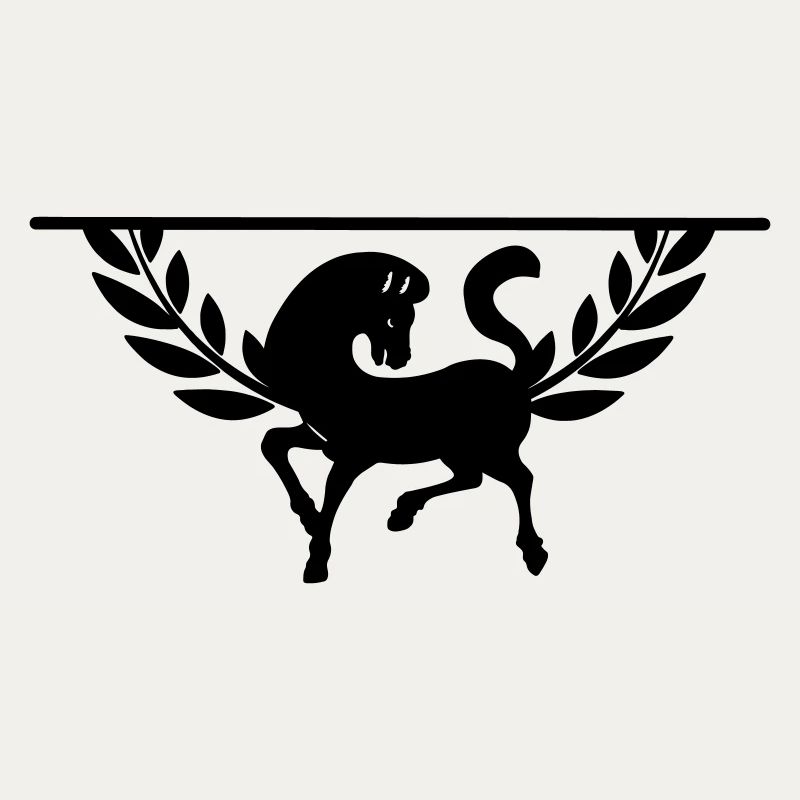 Horse in half laurel wreath