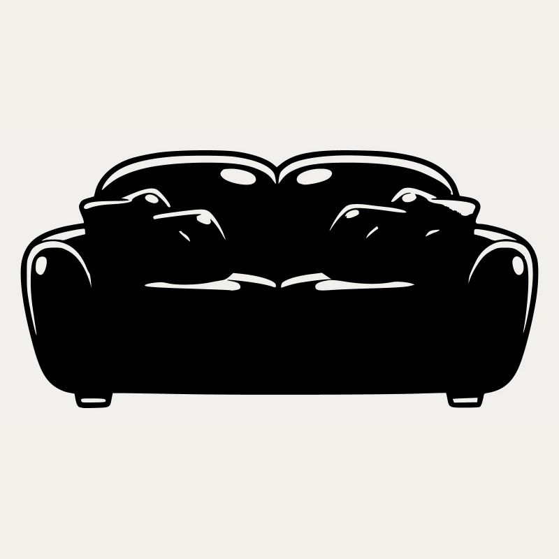 Sofa Couch Silhouette Chill Vector