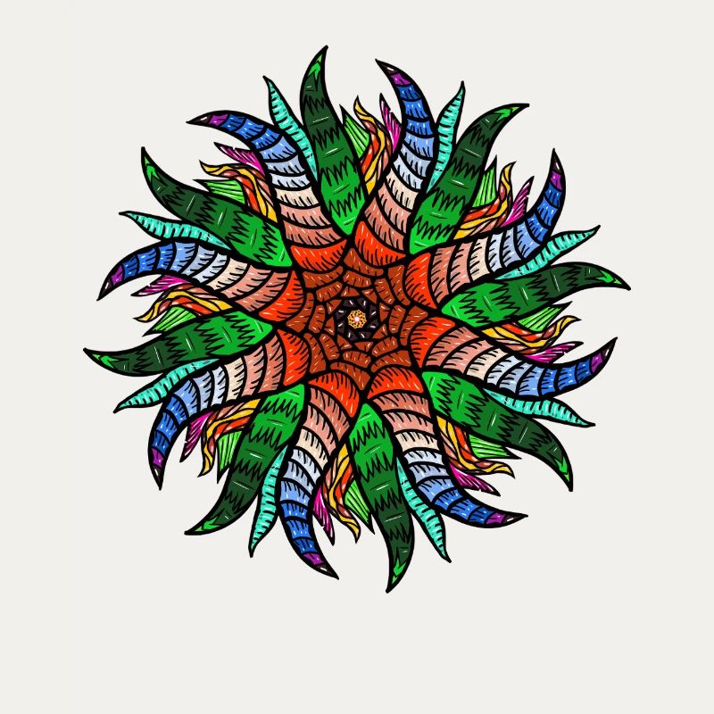 Colorful Geometric Mandala Abstract Psychedelic