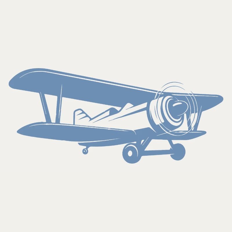 Doppeldecker Pilot Retro Minimalistisch