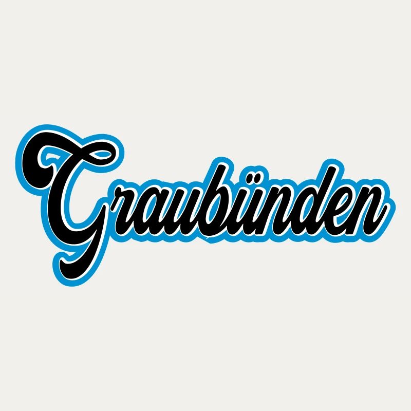 Écriture des Grisons avec contour bleu