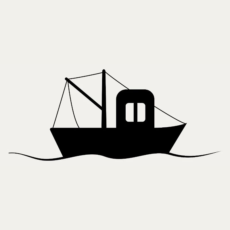 Fischkutter Silhouette, kleines Schiff