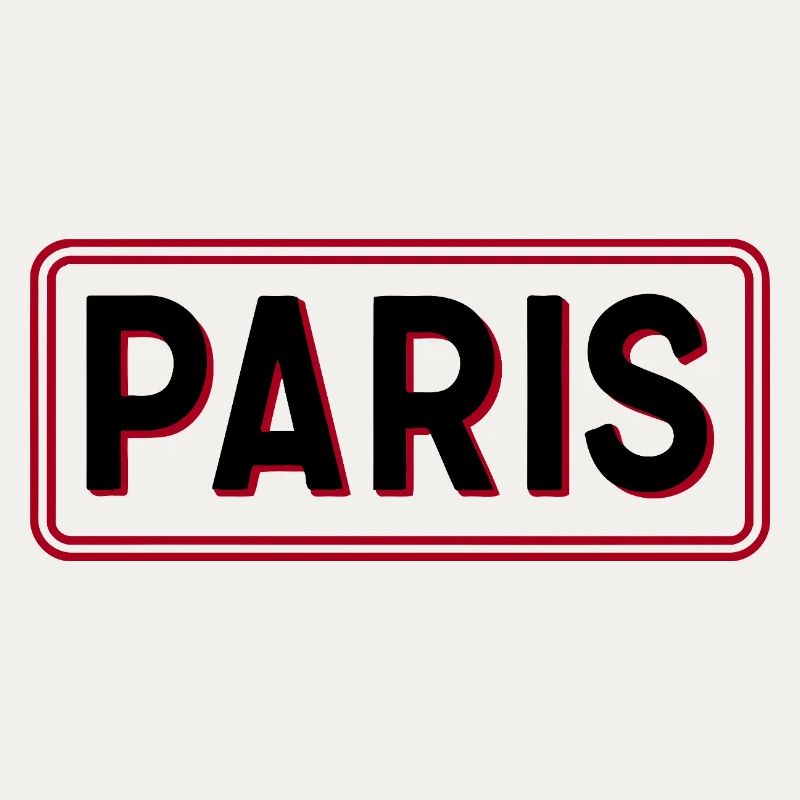Paris Red Frame Typography