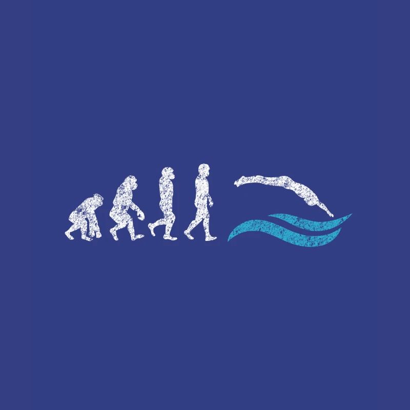 Schwimmer Evolution Affe Geschenk Sprung