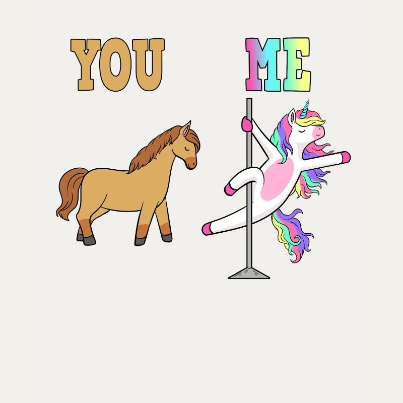 Funny unicorn pole dance party dancing