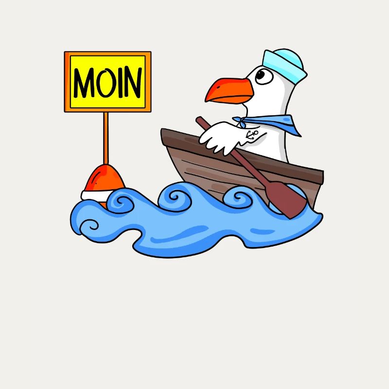 Moin Seemann Möwe Seemöwe Boot