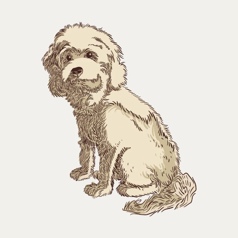 Cockapoo dog drawing of a cockapoo