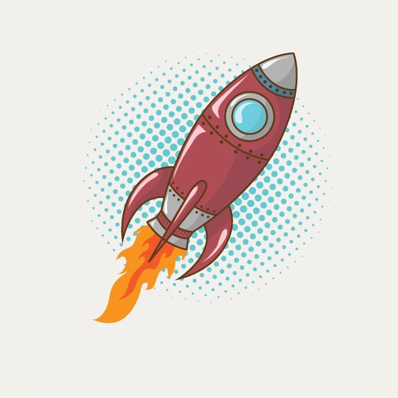 Comic Rocket Spaceship Spacecraft Missile