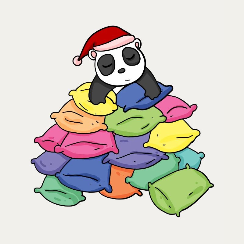 Panda and pillows