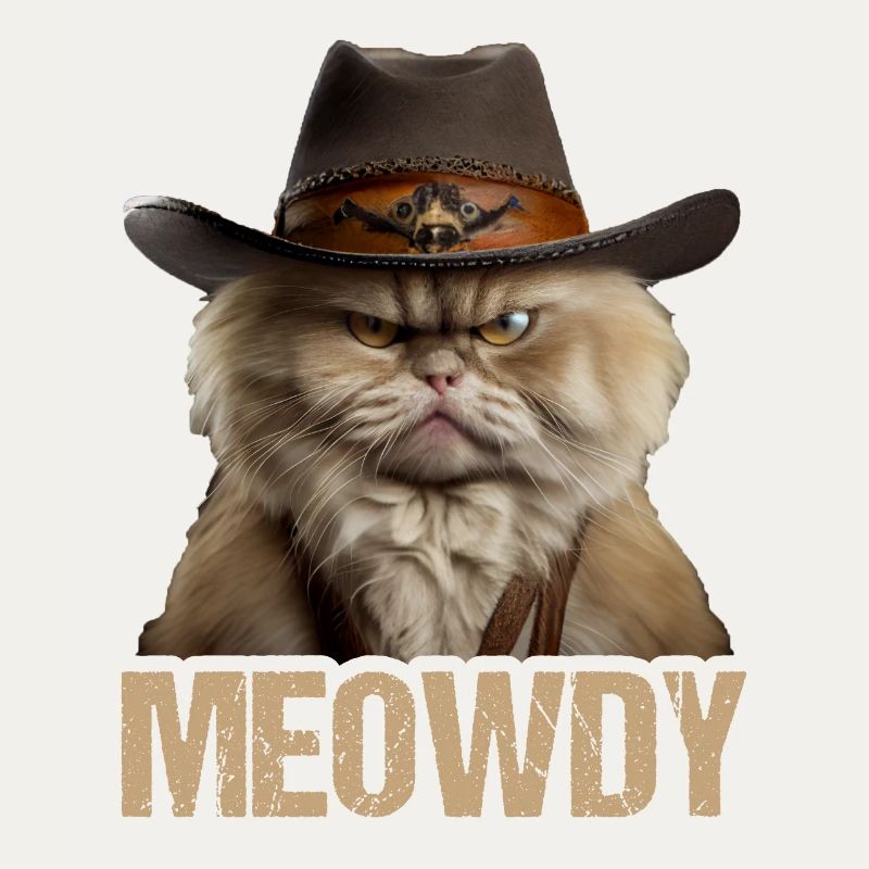 Meowdy Funny cat Meme for Cat Lovers