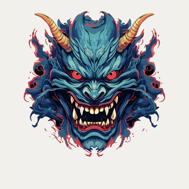 Japanischer Hannya Dämon Samurai Warrior Oni Maske