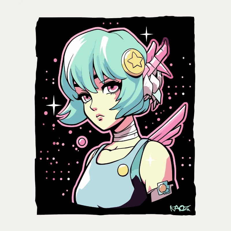 Coole Anime Sci-Fi-Cyborg-Mädchen