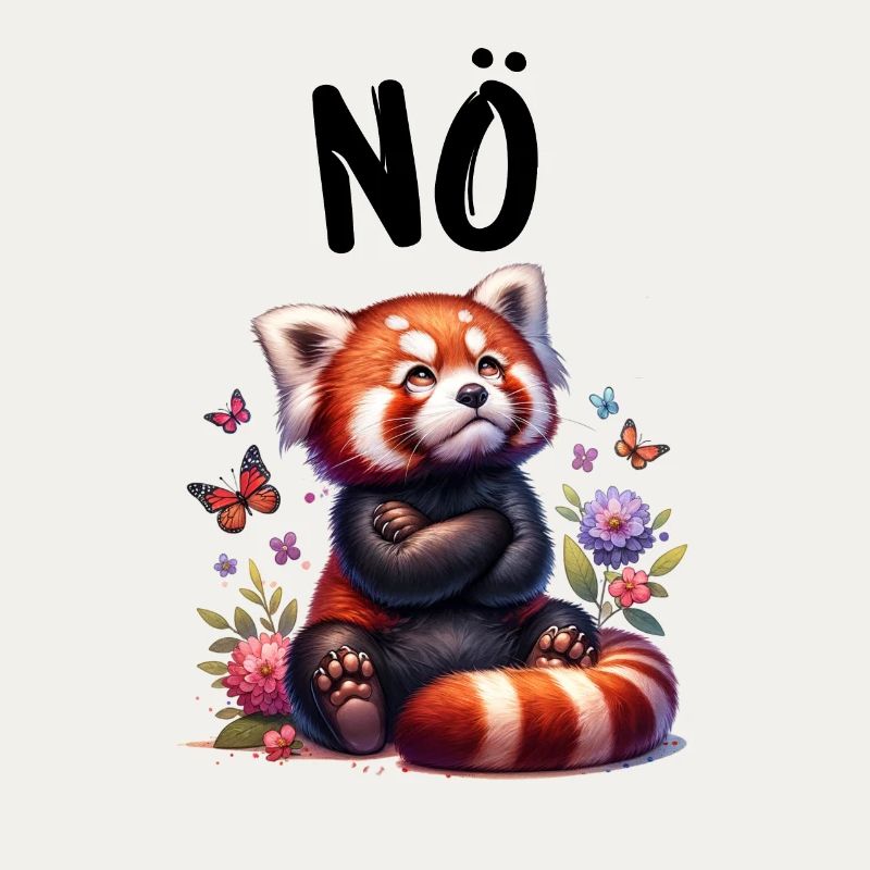 Red Panda Funny Saying Nope Fire Fox