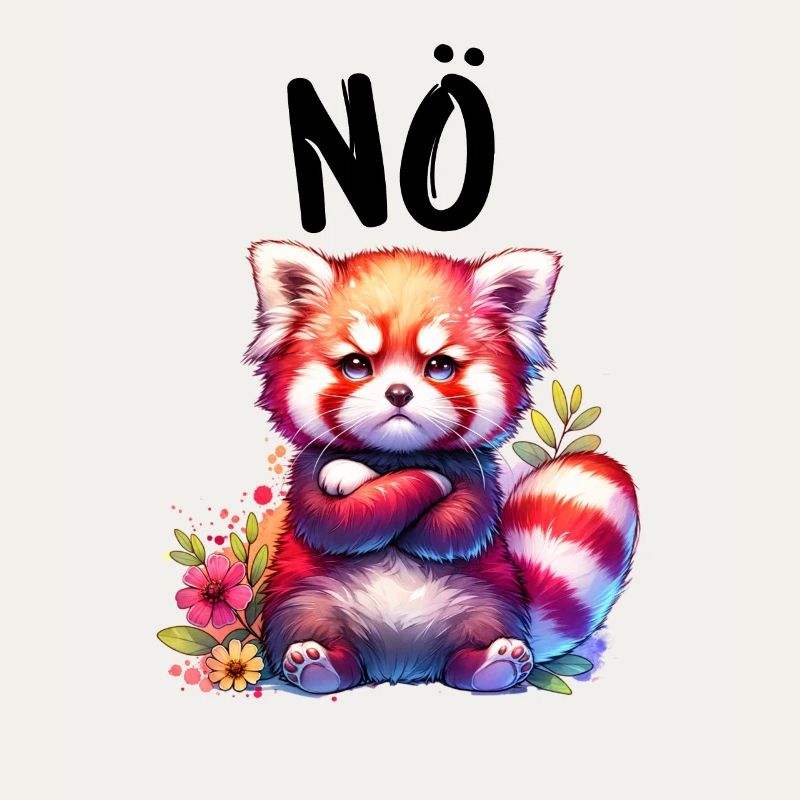 Red Panda Funny Saying Nope Fire Fox