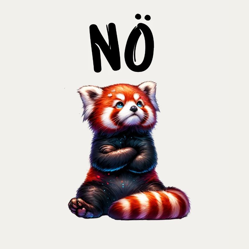 Red Panda Funny Saying Nope Fire Fox