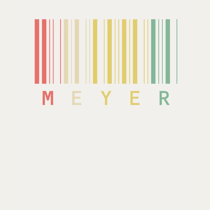 Meyer Family Name Bar Code Barcode Gift