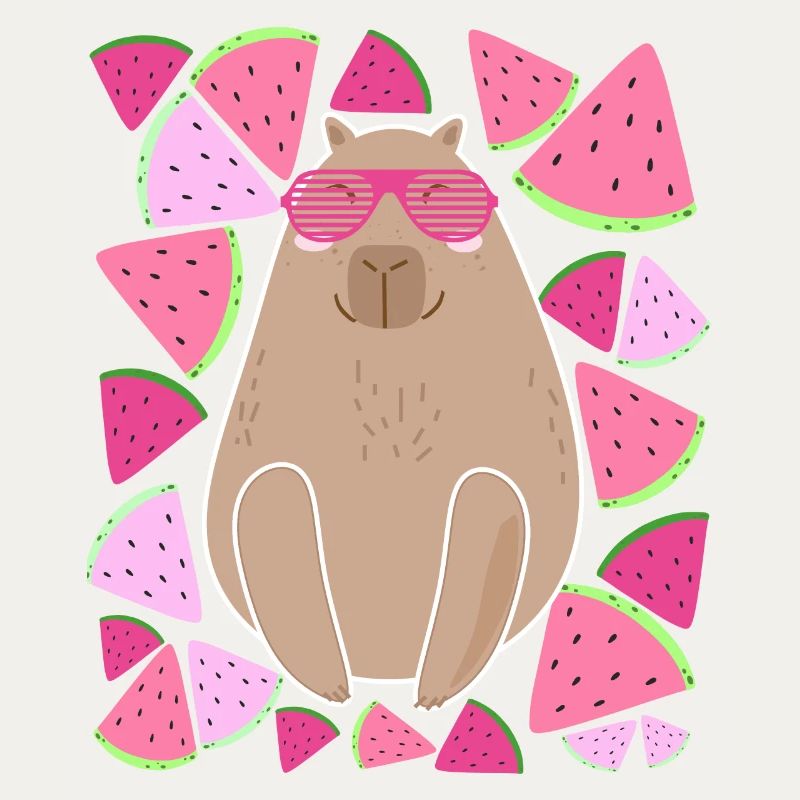 CAPYBARA- PASTÈQUE - ÉTÉ- LUNETTES