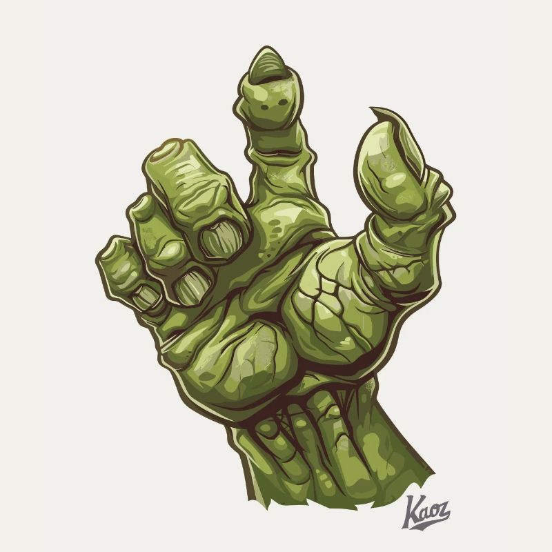 Massive grüne Ork- oder Oger-Monster-Hand