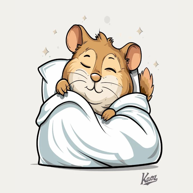 Small, cute, sleeping hamster