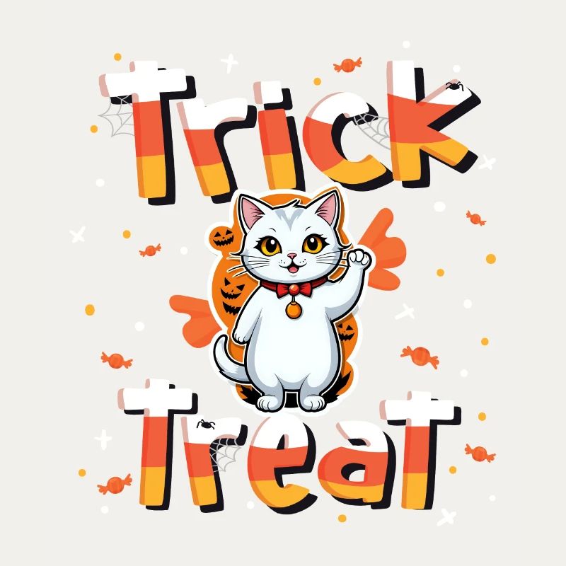 Liebenswerte Katze Süßes oder Saures Halloween